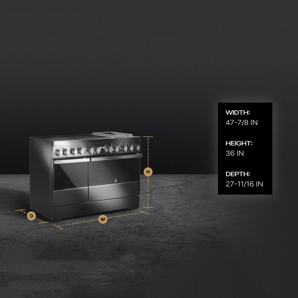 JennAir Noir 48" Freestanding Induction Smart Range with Chrome-Infused Griddle in Stainless Steel, , large