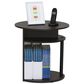 HOMLUX Oval End Table with Bookshelf in Walnut and Black, , large