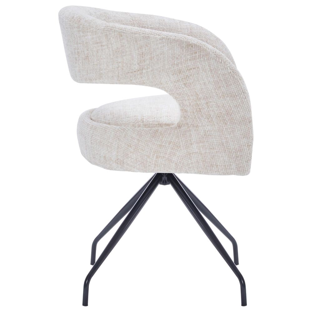 Impressions Vanity Miranda Vanity Chair with Cream Cushion in Black, , large