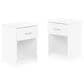 HOMLUX 1-Drawer Modern Nightstand with Bar Handle in Solid White (Set of 2), , large