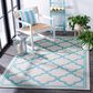 Safavieh Bermuda 4" x 6" Beige and Aqua Indoor/Outdoor Area Performance Rug, , large