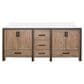 Lexora Home Ziva 80" Double Bathroom Vanity in Rustic Barnwood with 2 cm White Cultured Marble Top and Rectangular Sinks, , large