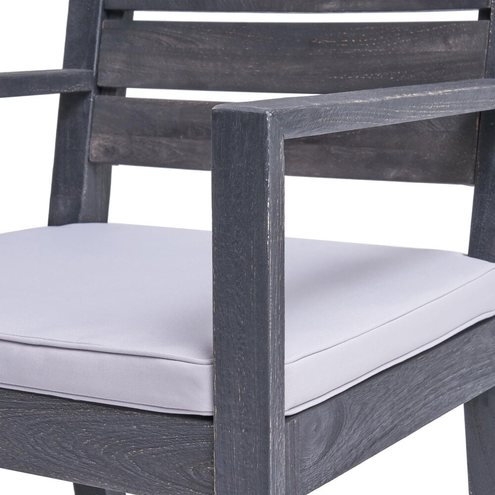 Hearth and Haven 6-Piece Outdoor Dining Set with Light Grey Cushions in Dark Grey, , large