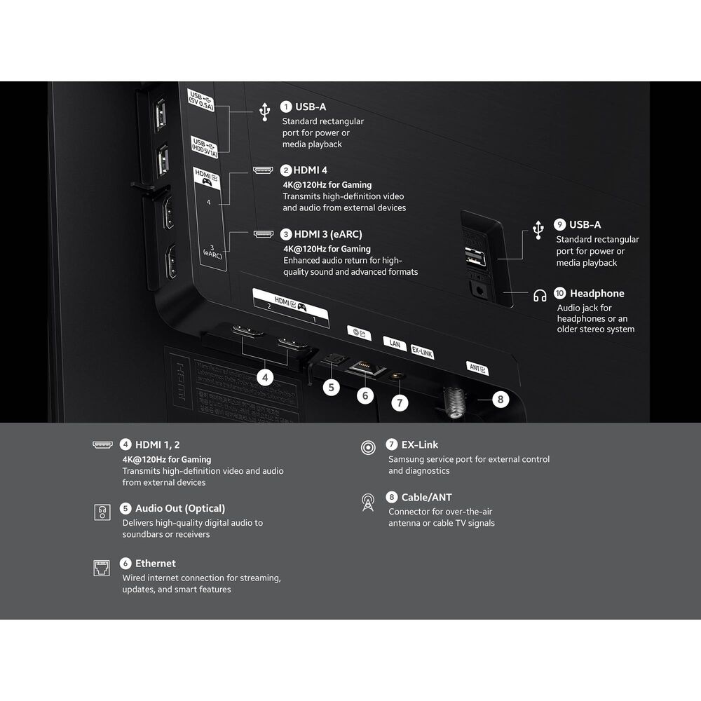 Samsung 65" Class S85H OLED 4K UHD Vision AI in Black - Smart Tizen TV (2026), , large