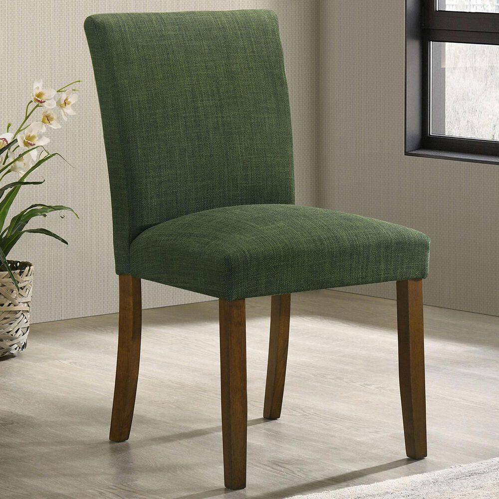 Coaster Cantley Dining Side Chair with Green Cushion in Rich Brown, , large