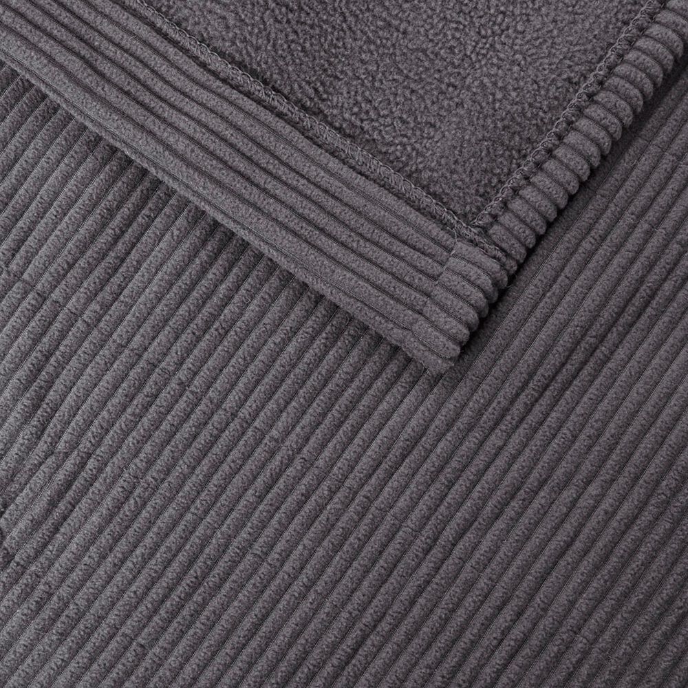 Hampton Park Electric Micro Fleece Heated Full Blanket in Grey, , large