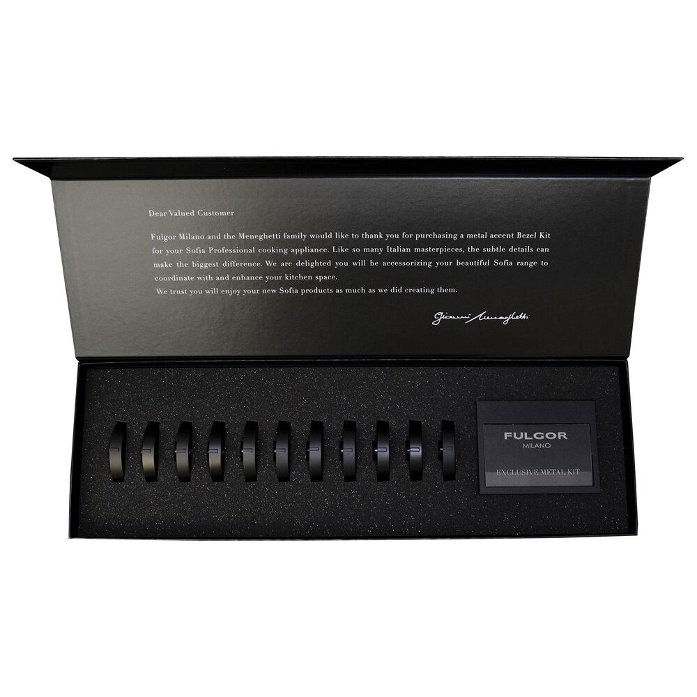 Fulgor Milano Sophia Metal Kit - 11 Bezels and Nameplate Frame in Matte Black, , large