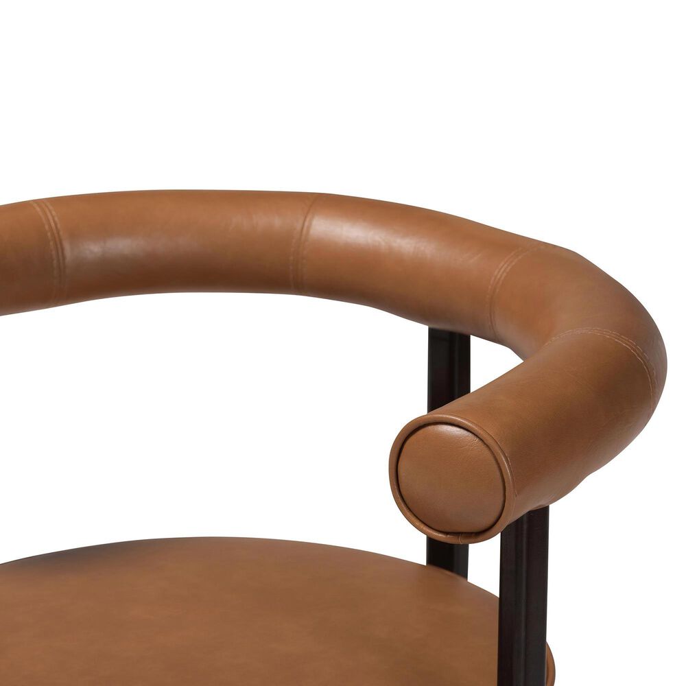 Baxton Studio Delacruz Swivel Arm Chair in Black, , large