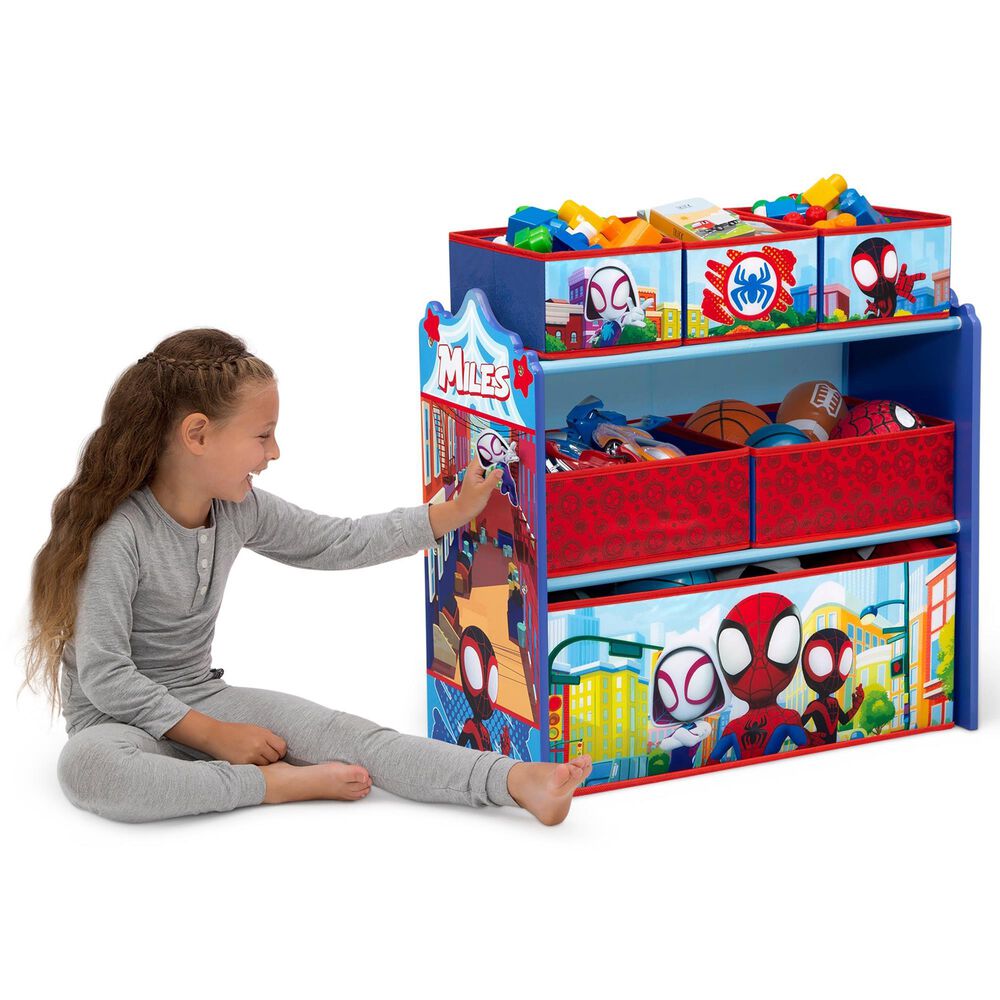 Delta Children Spidey and Friends 6-Bin Design and Store Toy Organizer in Red, , large