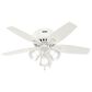 Hunter Newsome Low Profile 42" Ceiling Fan with Clear Frosted Lights in Fresh White, , large