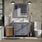 Lexora Home Jacques 36" Right Offset Single Bathroom Vanity in Dark Grey with 2 cm White Quartz Top and Rectangular Sink, , large