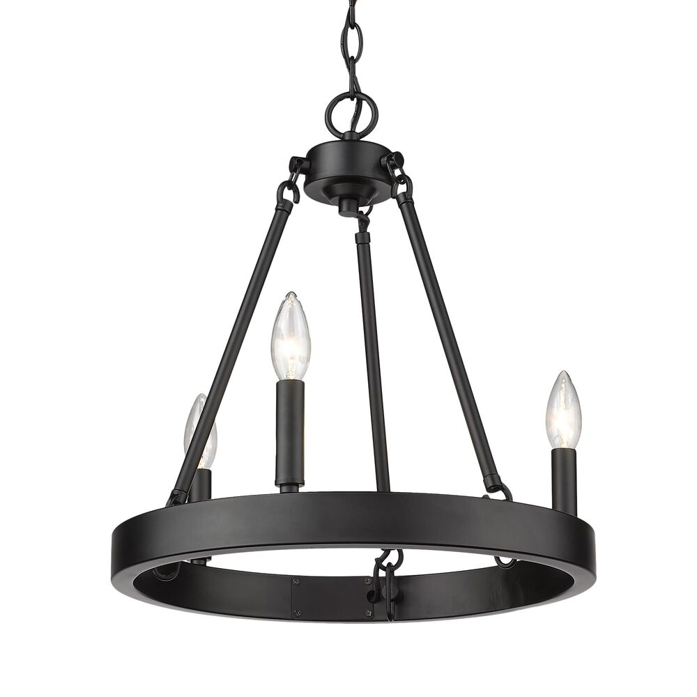 Golden Lighting Alastair 3-Light Chandelier in Matte Black, , large