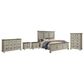 Mayberry Hill Farmington 5-Piece King Panel Bedroom Set with Two Nightstands in Medium Brown and Washed Stone, , large