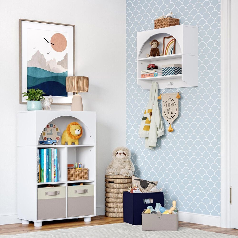 RiverRidge Home Kids Curve Appeal 23" 4-Cubby Bookcase in White, , large