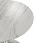 Leisuremod LeisureMod Verve Collection 48 Round Dining Table, Brushed Chrome Base with Sintered Stone White Top, , large