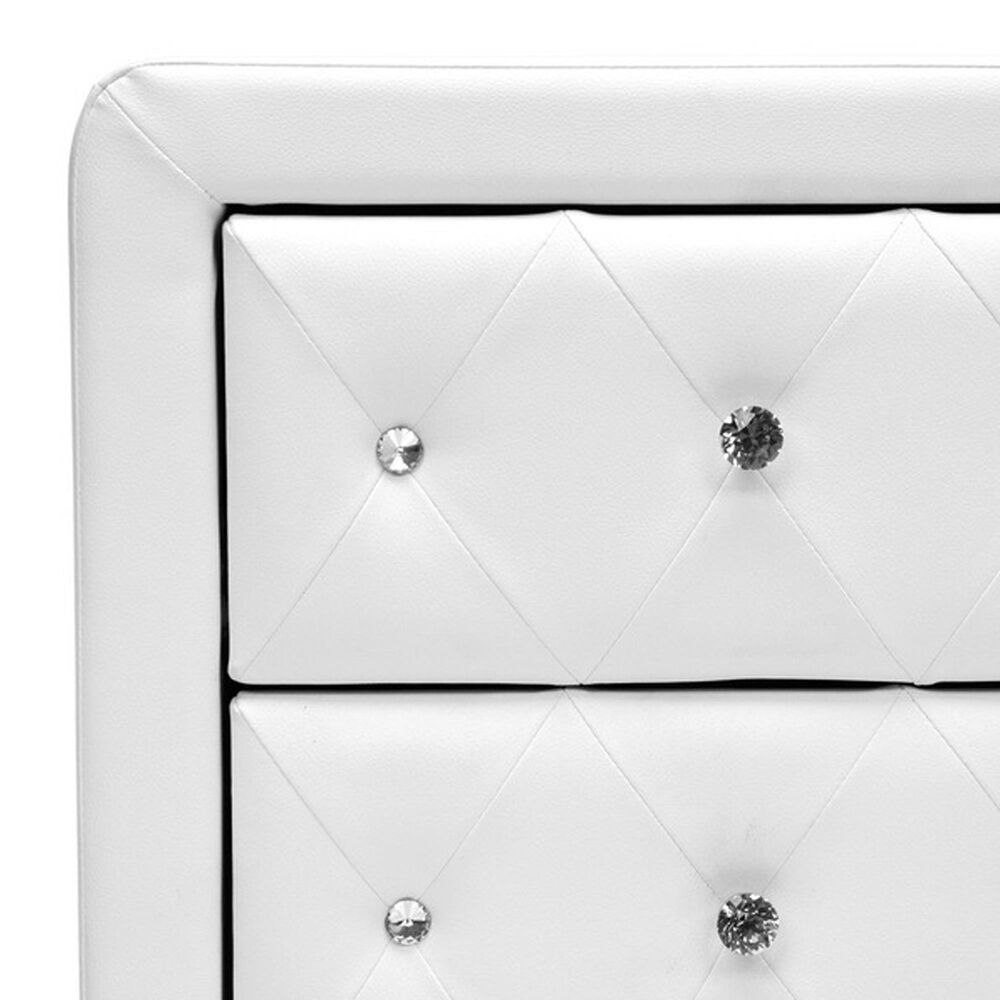 Baxton Studio Stella 2-Drawer Upholstered Nightstand in White, , large