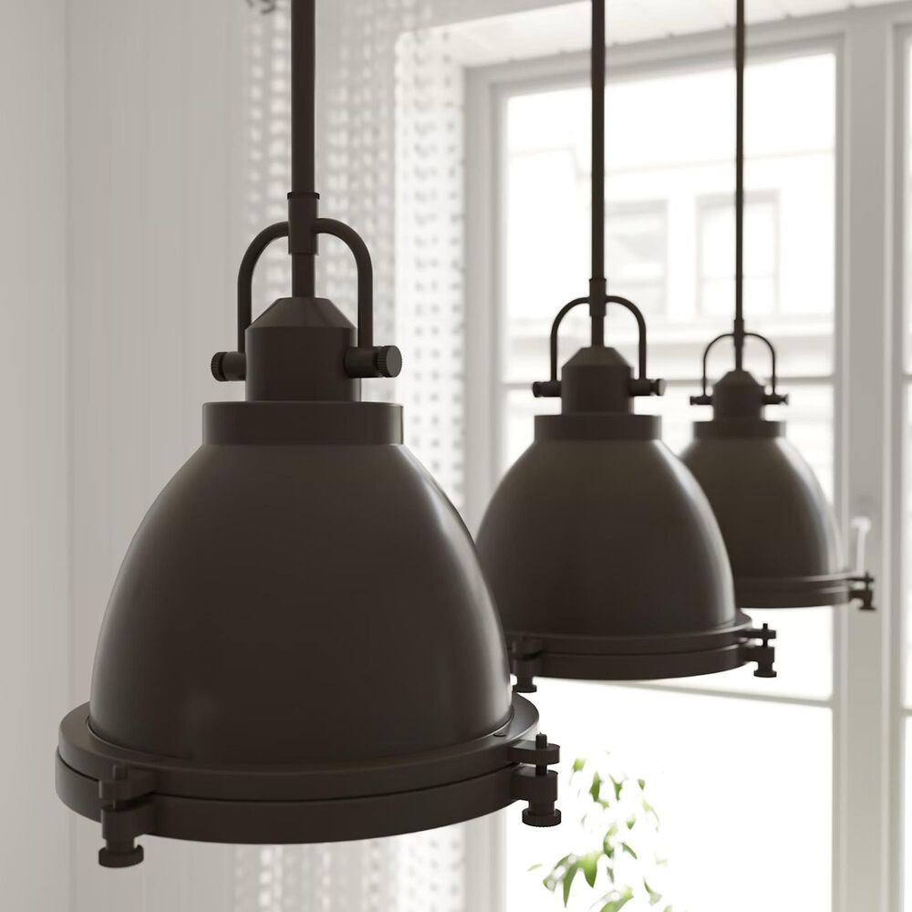 Hunter Bridgemoor 1-Light Pendant in Noble Bronze, , large