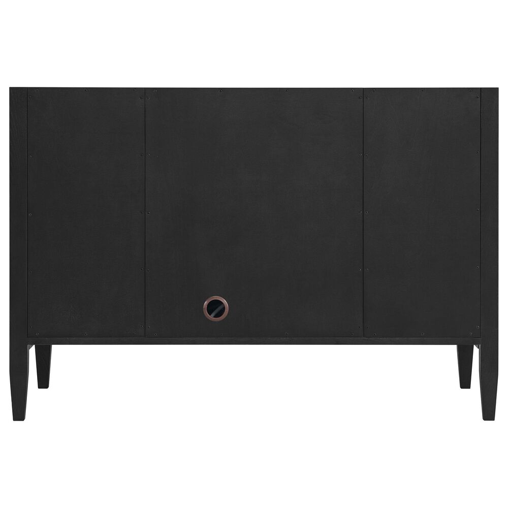 James Martin Vanities Myrrin 48" Single Bathroom Vanity in Carbon Oak with 3 cm Eternal Jasmine Pearl Silestone Top, Rectangular Sink and FreePower Wireless Charger, , large