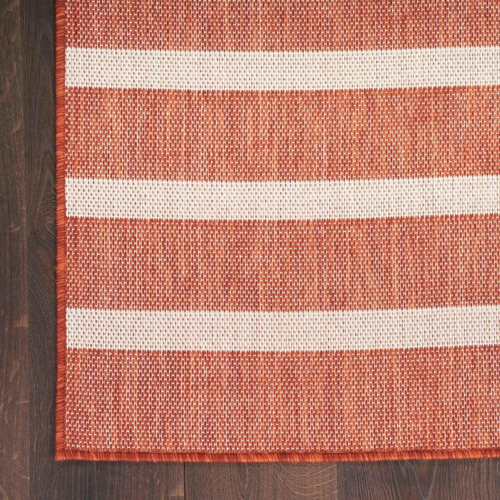 Nourison Positano POS03 Terracotta and Ivory 7&#39; x 10&#39; Indoor/Outdoor Area Rug, , large
