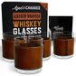Aged & Charred Leather Wrapped Whiskey Glasses in Multicolor (Set of 4), , large
