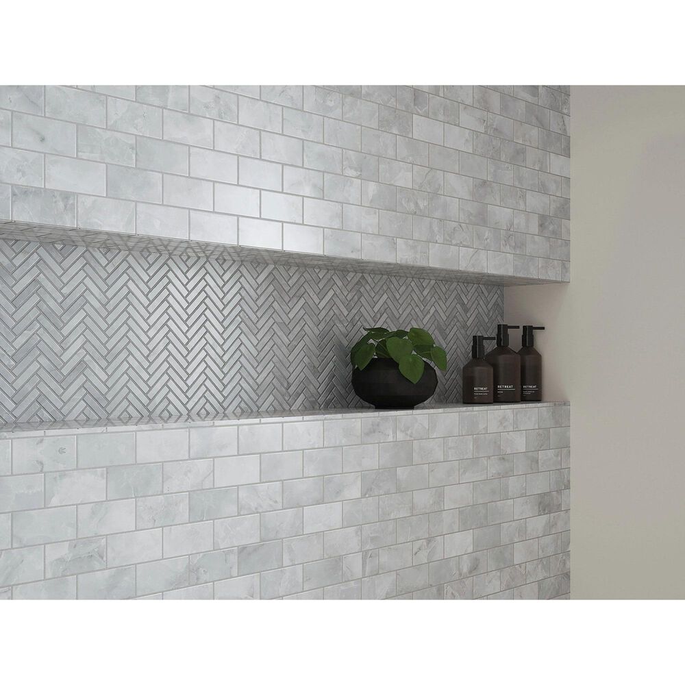 Shaw Eterna Como Bardiglio 10.25" x 12.5" Natural Stone Mosaic Sheet, , large