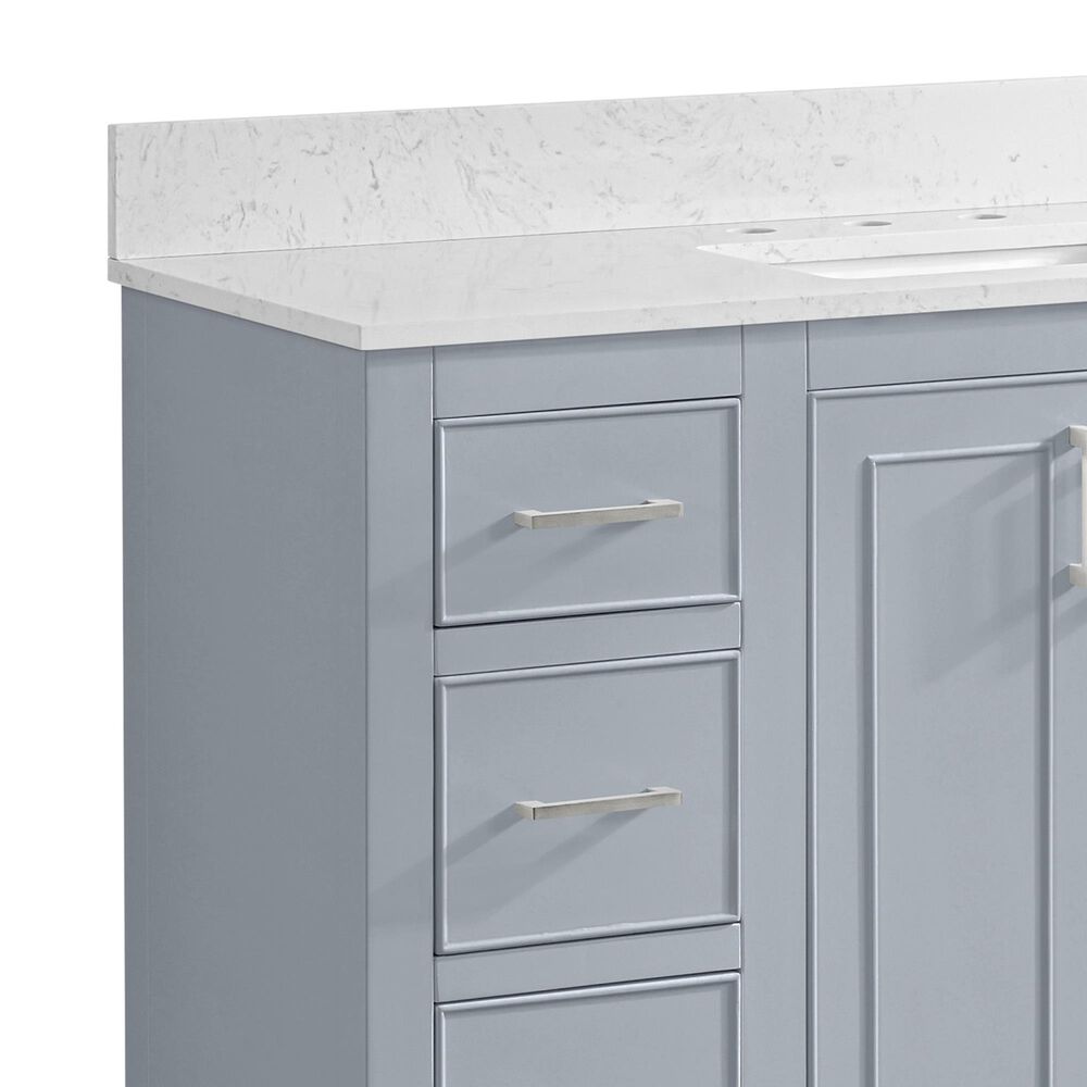 37B Lucerne 48" Single Bathroom Vanity in Soft Blue with Marble Top and Backsplash, , large