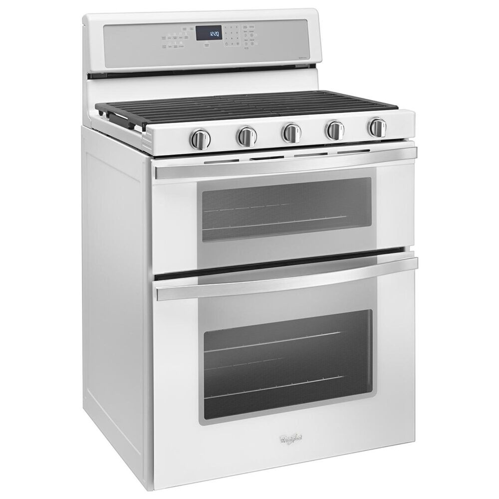 Whirlpool 6.0 Cu. Ft. Gas Double Oven Range with Center Oval Burner in White, , large