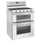 Whirlpool 6.0 Cu. Ft. Gas Double Oven Range with Center Oval Burner in White, , large