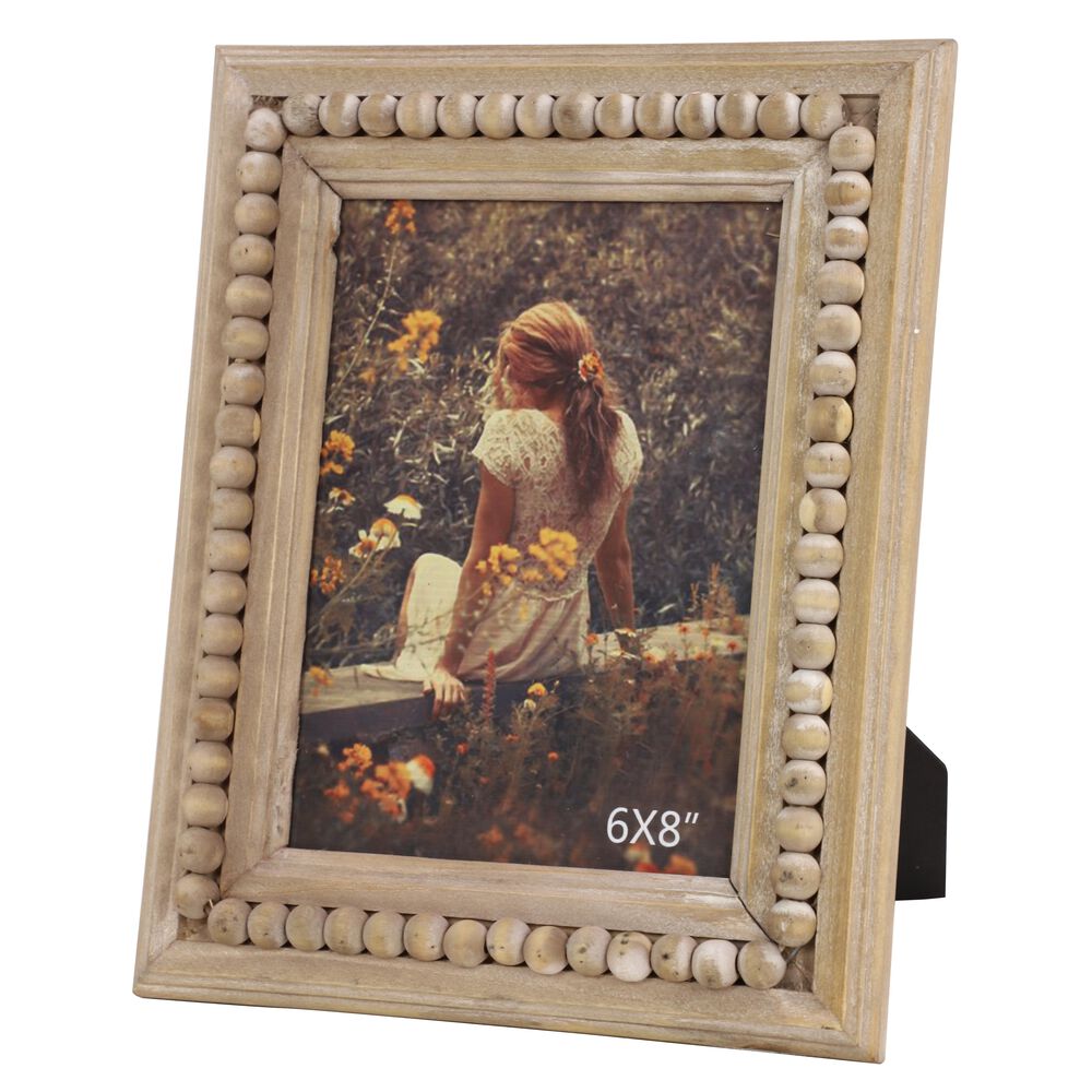 Maple and Jade Bohemian Wood Photo Frames in Light Brown (Set of 2), , large