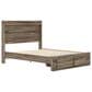 Ashley Elbrim Queen Bed with Storage Footboard in Weathered Brown, , large