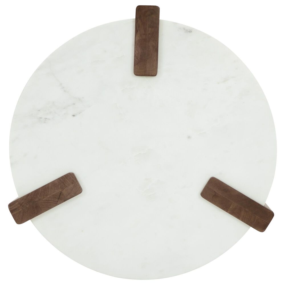 Ashley Isanti Round End Table in White and Brown, , large