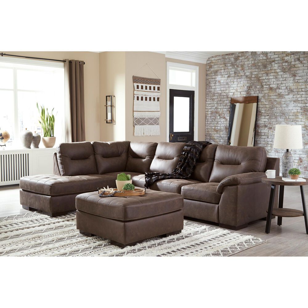 Ashley Maderla Oversized Accent Ottoman in Walnut Brown, , large