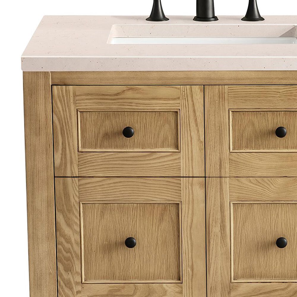 James Martin Vanities Breckenridge 30&quot; Single Bathroom Vanity in Light Natural Oak with 3 cm Eternal Marfil Quartz Top and Rectangular Sink, , large