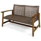 Hearth and Haven Hampton Outdoor Loveseat in Dark Natural, , large