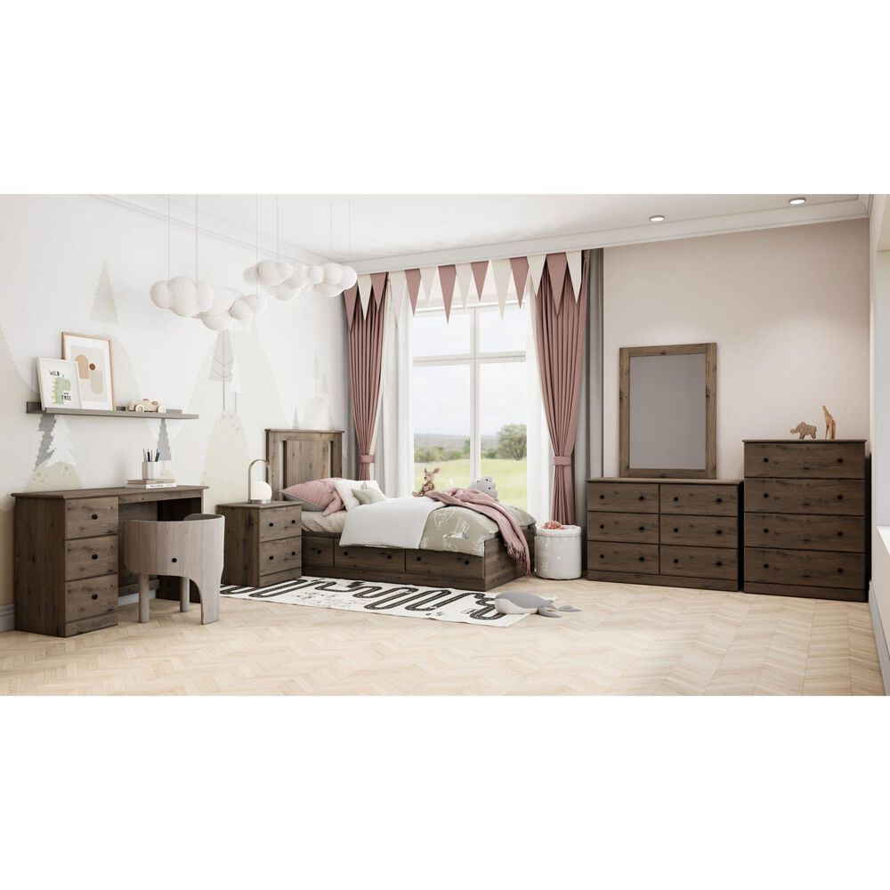 Lemoore Essential Twin Panel Headboard with Side Style in Weathered Gray Ash, , large