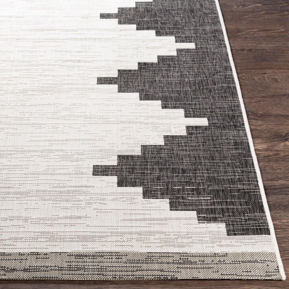 Surya Eagean EAG-2356 Black, Off-White and Charcoal 5&#39;3&quot; x 7&#39;7&quot; Indoor/Outdoor Area Rug, , large