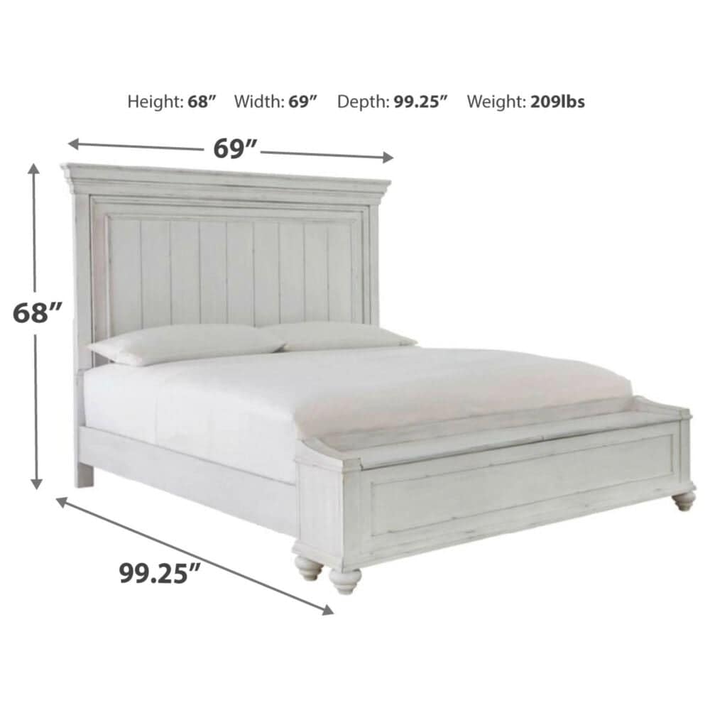 Ashley Kanwyn 5-Piece Queen Storage Bedroom Set in Whitewash, , large