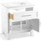 Kohler Quo 30" Single Bathroom Vanity in White with 3 cm Pure White Quartz Top and Oval Sink, , large