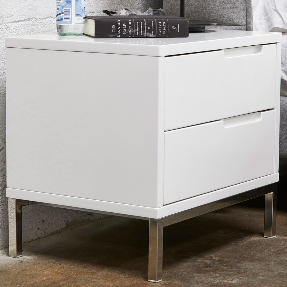 Moe's Home Collection Naples Side Table in White, , large