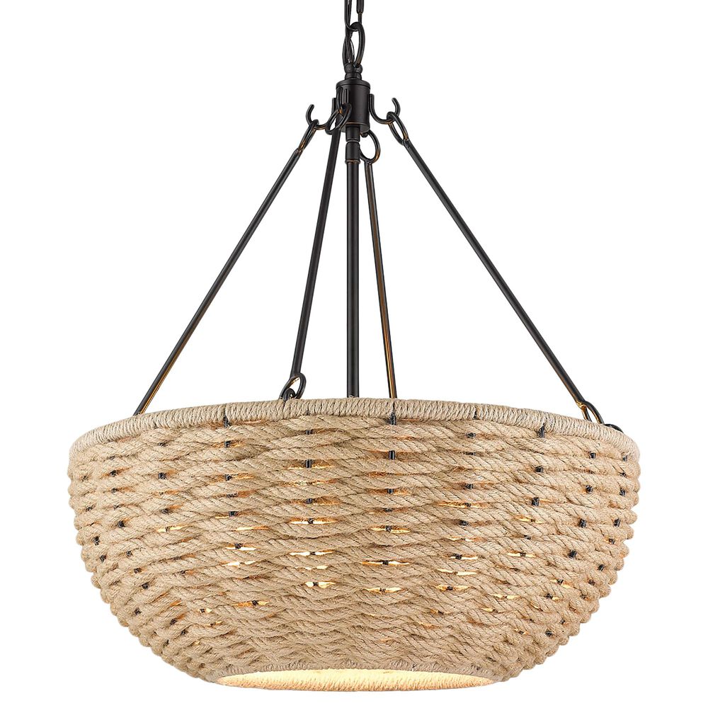 Golden Lighting Hathaway 4-Light Pendant in Matte Black, , large