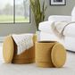 Lumisource Marla 2-Piece Upholstered Ottoman Set in Yellow, , large