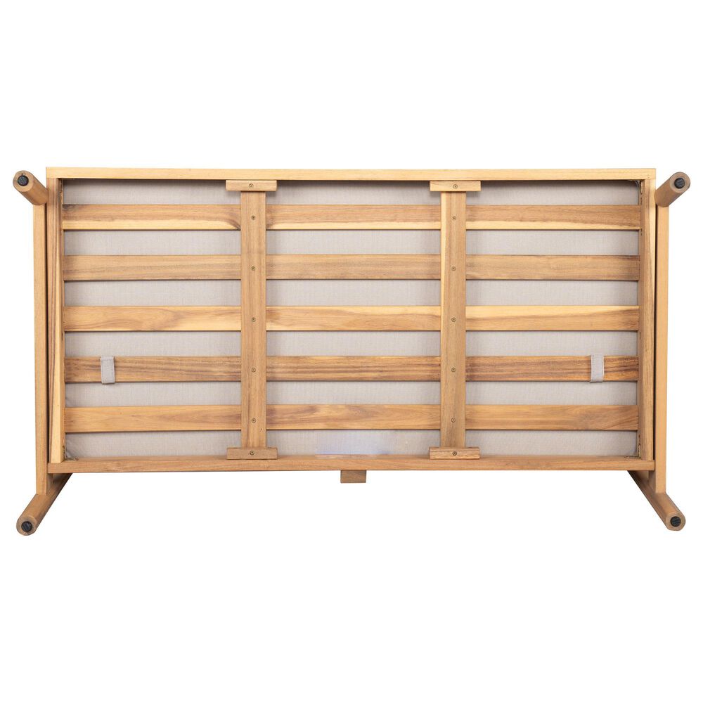 Hearth and Haven Outdoor Loveseat with Cushions and Teak Frame in Beige, , large