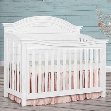 Evolur Belmar Curved Top 5-In-1 Crib in Weathered White, , large