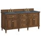 James Martin Vanities Lorelai 72"Double Vanity in Mid-Century Walnut with 3 cm Parisien Bleu Quartz Top, , large