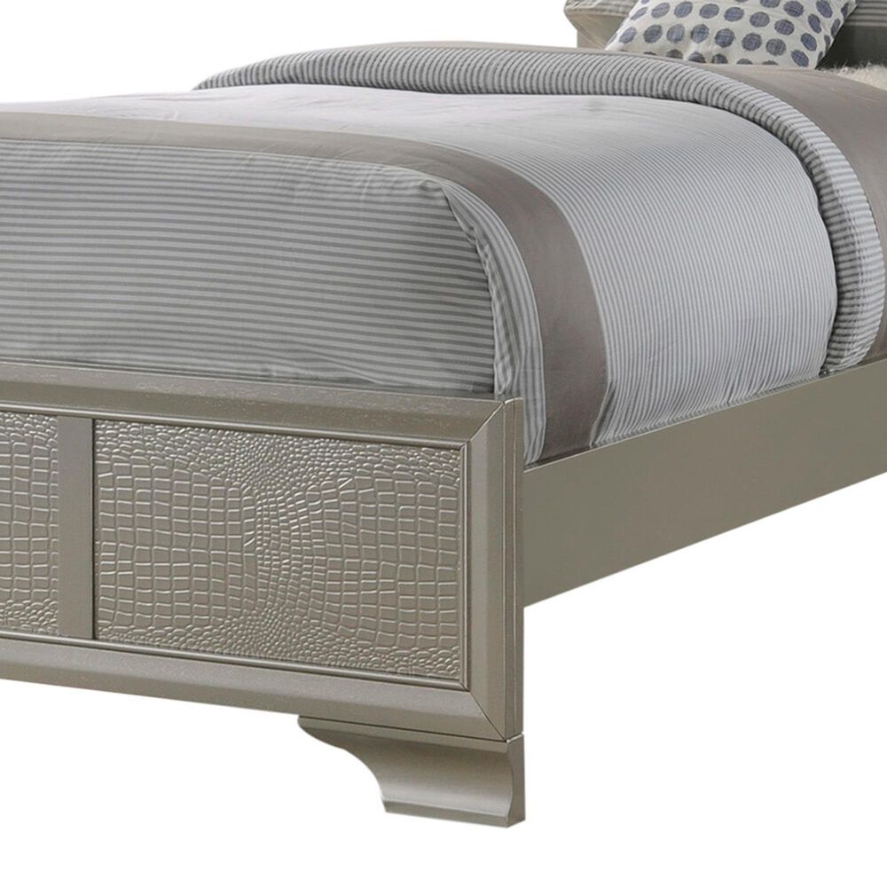 Crown Mark Lyssa Twin Panel Bed with LED in Champagne, , large