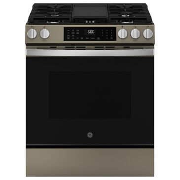 GE Appliances 30" Slide-In Front-Control Convection Gas Range in Fingerprint Resistant Slate, , large