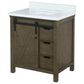 Lexora Home Marsyas 30" Single Bathroom Vanity in Rustic Brown with White Quartz Top and Rectangular Sink, , large