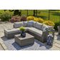 Ashley Petal Road 4-Piece Patio Sectional Set in Gray, , large