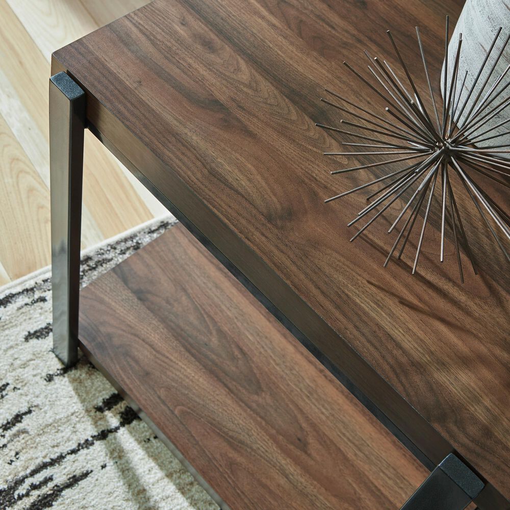 Ashley Trindwick 3-Piece Occasional Table Set in Walnut and Gunmetal Gray, , large