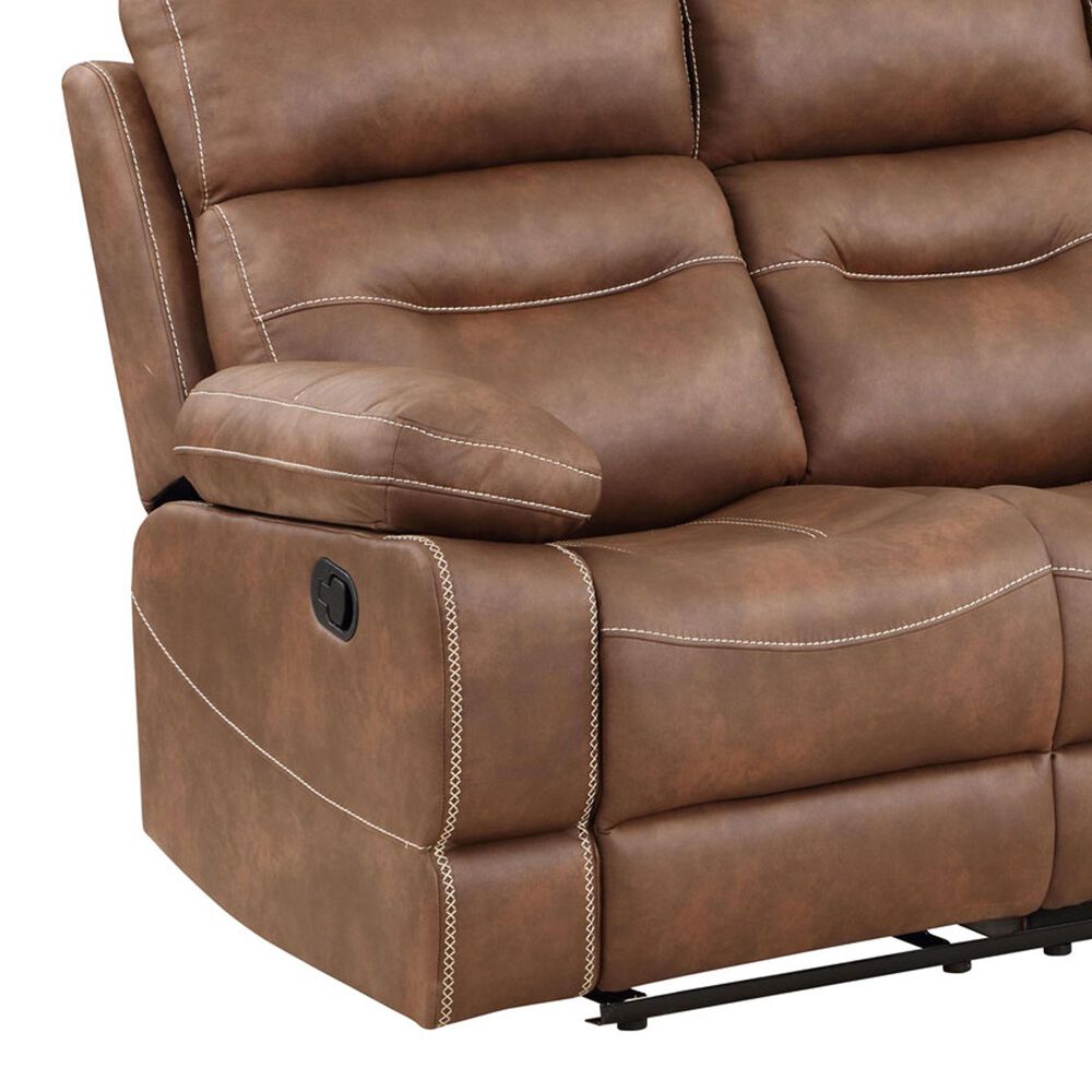 Steve Silver Rudger Manual Reclining Sofa in Chestnut Brown, , large